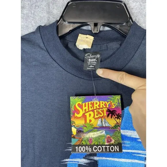 Vintage Knott's Berry Farm Bigfoot Rapids Shirt Mens Large Black Made USA 90s